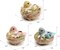 Sisal Bird Nest Easter Decor,Set of 3 Lifelike Birds Nest Figurines for Spring Home Decor